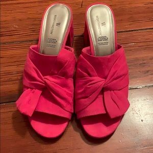 Pink Bow Mules with Heel